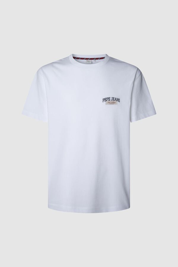 Pepe Jeans Camiseta estampada com logotipo de corte regular branco