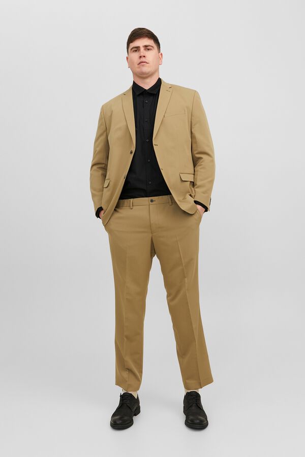 Jack & Jones PLUS Poplin long sleeve shirt black