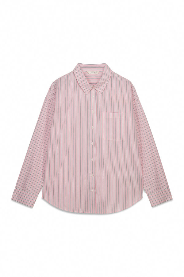 Springfield Striped oversize shirt pink