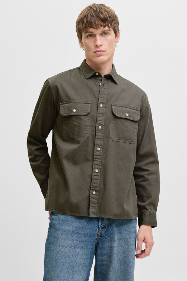 Jack & Jones Camisa estilo sarja cru