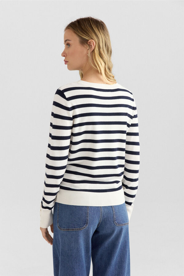 Springfield Camisola b&aacute;sica fina com bot&otilde;es azul