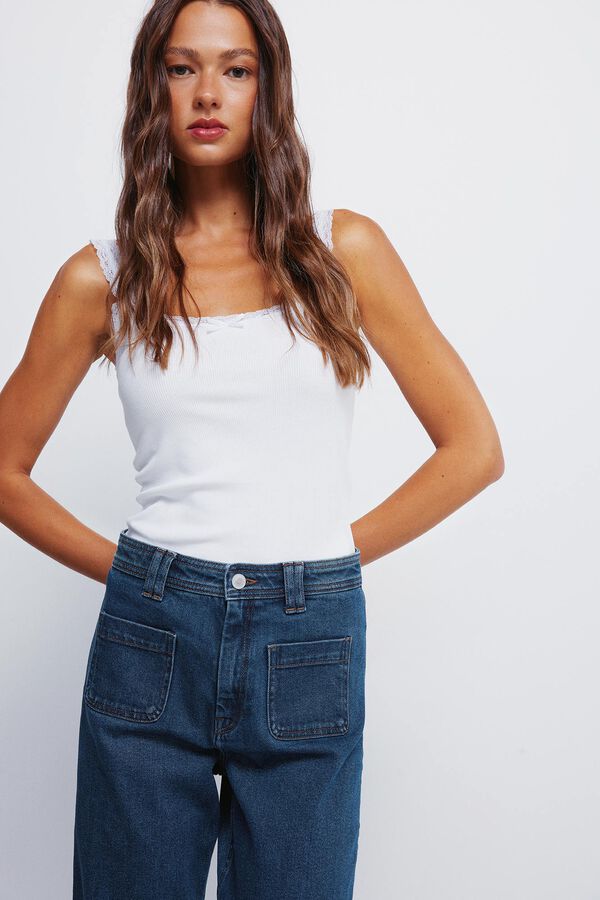 Springfield Jeans super flare confortável azul