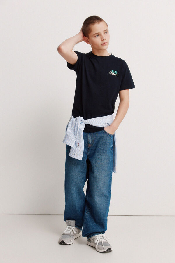 Springfield Kids T-shirt manga curta tiki infantil azul