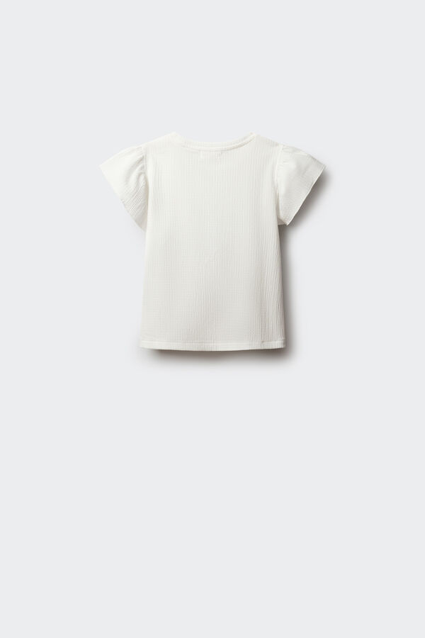 Springfield Kids T-shirt de manga curta com folhos menina branco