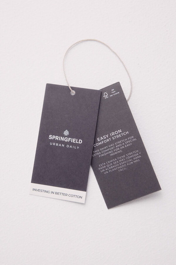 Springfield vestido slim fit com look polo piqué cru