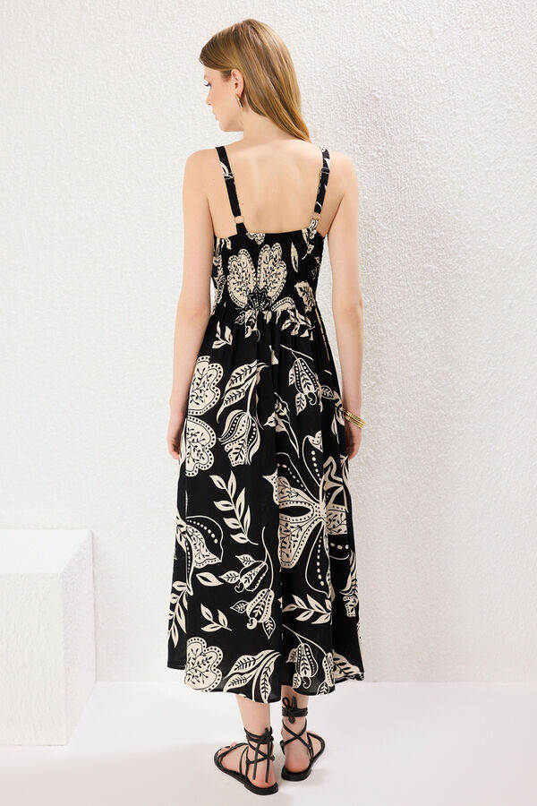 Trendyol Vestido midi de tiras preto