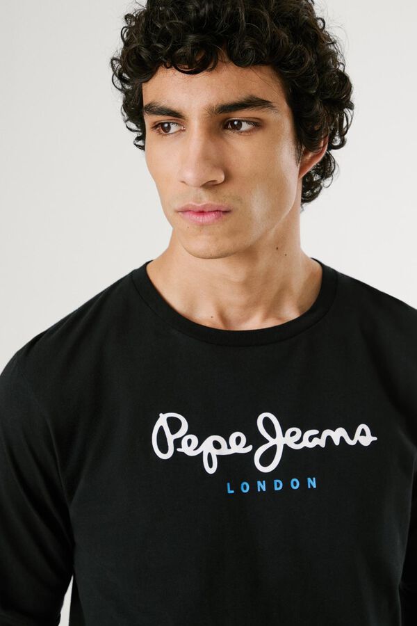 Pepe Jeans T-shirt manga comprida preto