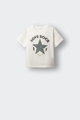 Springfield Kids T-shirt de manga curta LOVE ROCK menina bege