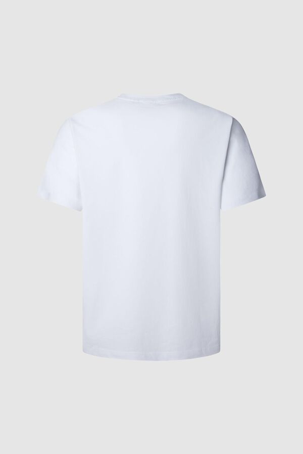 Pepe Jeans Camiseta Regular Fit com Logotipo Bordado branco