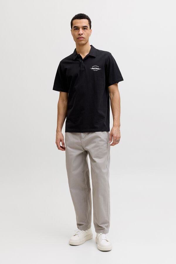 Jack & Jones Cotton regular fit polo shirt black