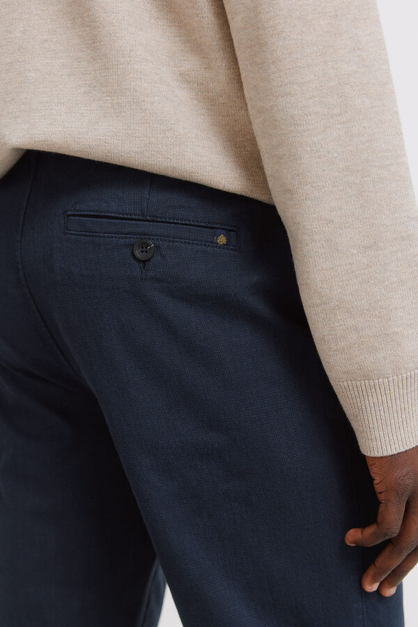 Springfield Structured comfort fit trouser blue