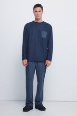 Springfield Conjunto de pijama comprido azul quente azul