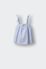 Springfield Kids Blusa sem mangas oxford morangos menina azul