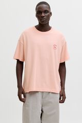 Jack & Jones T-shirt loose em algod&atilde;o rosa