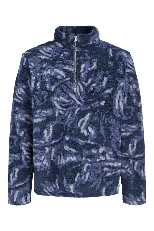 Jack & Jones Forro polar com fecho-&eacute;clair azul