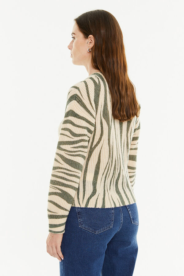 System Action Suéter com efeito animal estampado verde