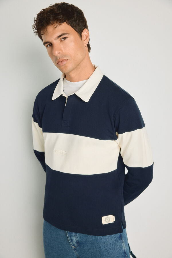 Jack & Jones Sweatshirt polo 100% algod&atilde;o azul