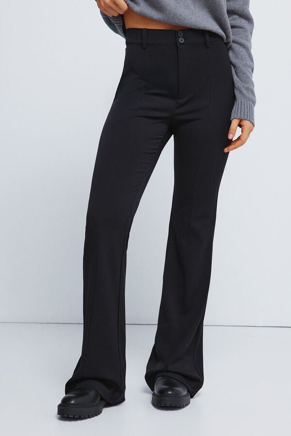 Springfield Calças flare riscas preto