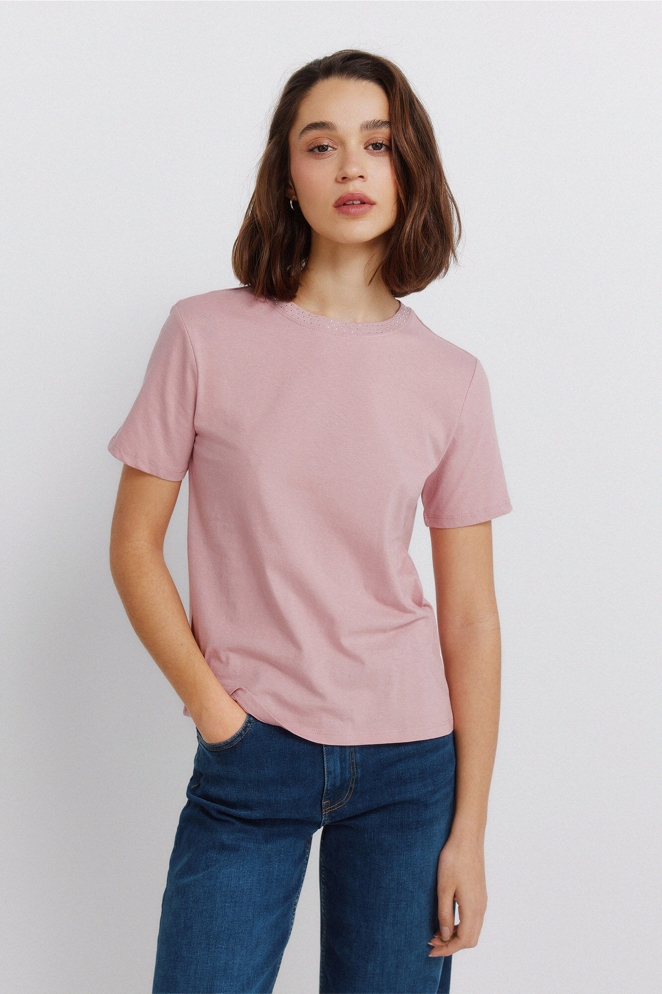 Springfield Camiseta manga corta tachas