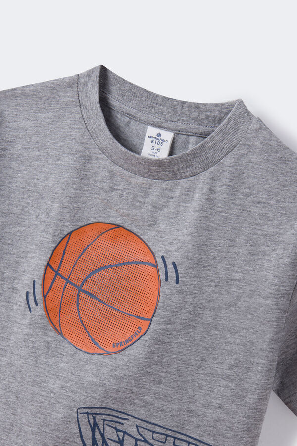 Springfield Camiseta print basket niño gris medio