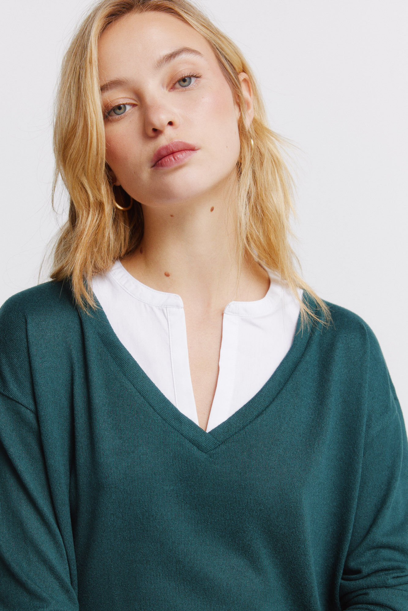 Springfield T-shirt de manga comprida com decote em V