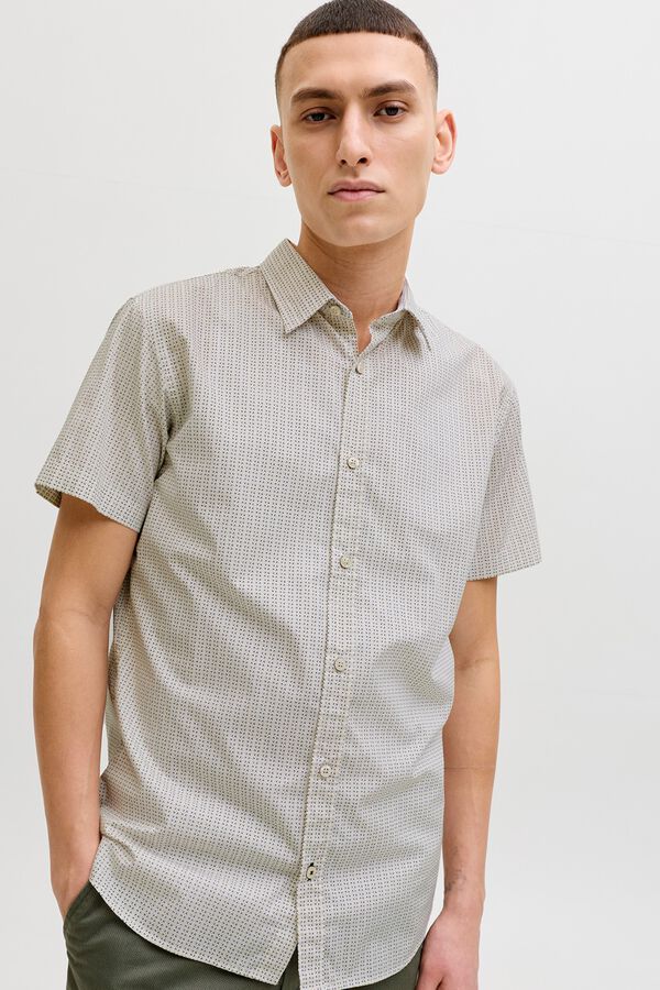 Jack & Jones Camisa slim fit estampada bege