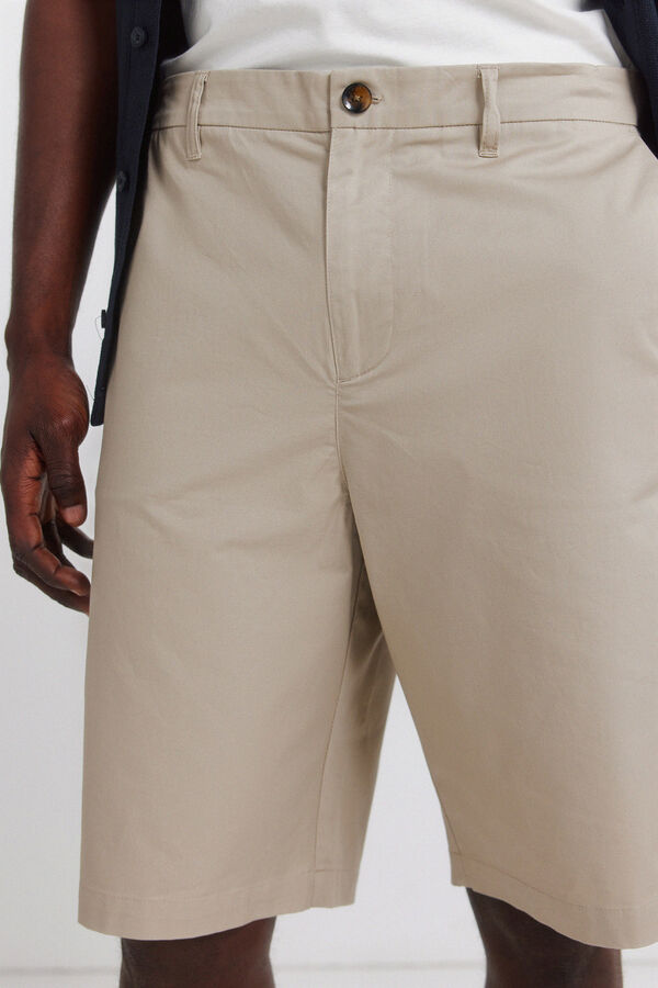 Springfield Bermudas de algod&atilde;o relaxed fit bege