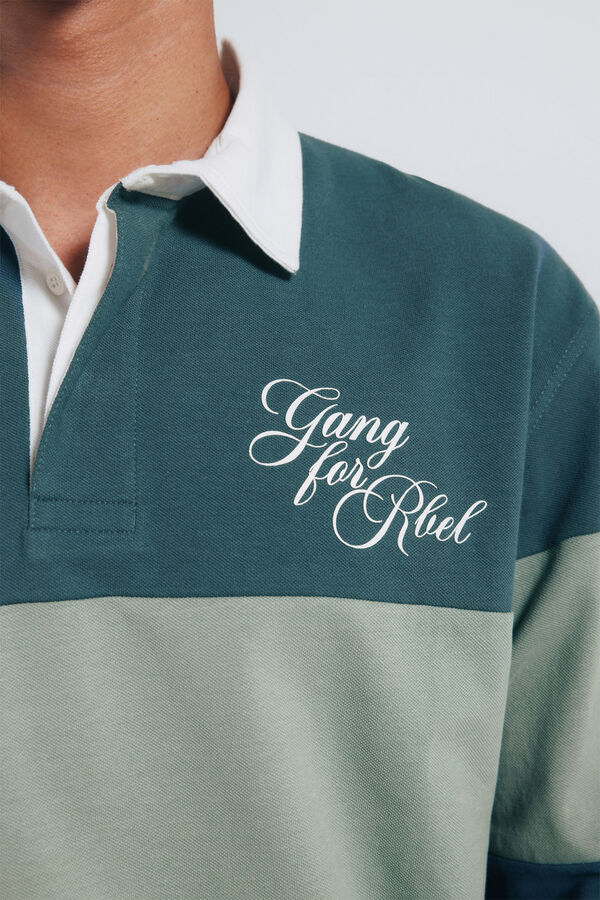 Springfield Polo rugby manga comprida azul