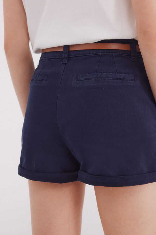 Springfield Shorts calças chino com cinto azul
