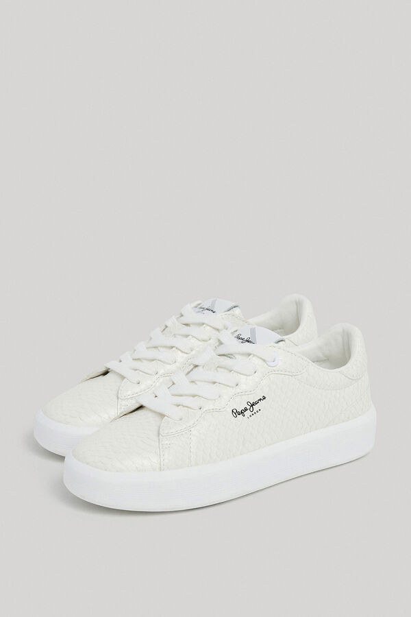 Springfield Scaly-textured trainers white