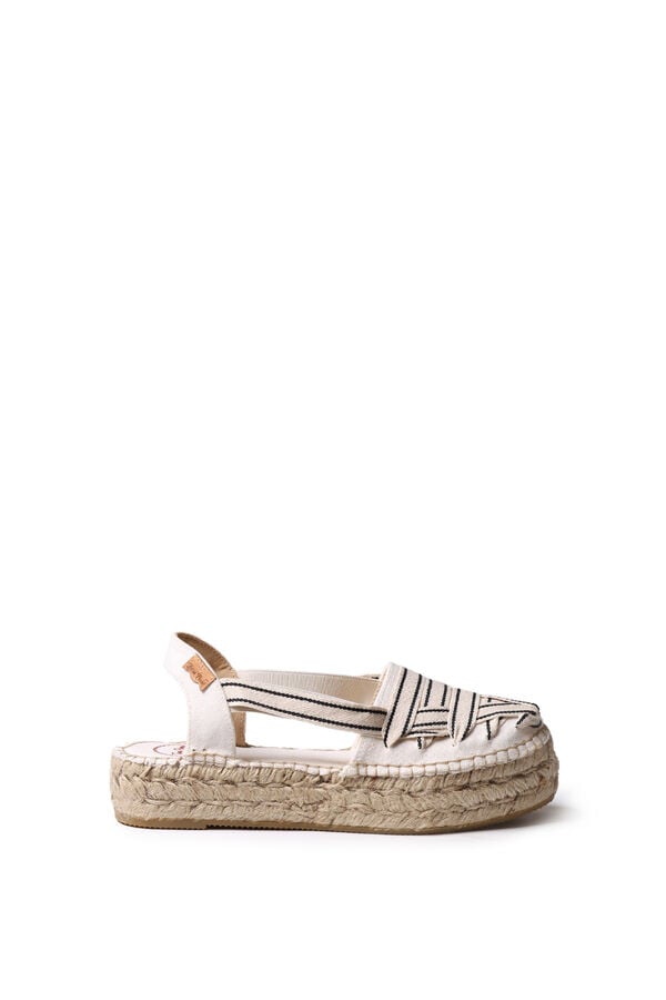 Toni Pons Alpercata rasa com tiras cruzadas bege