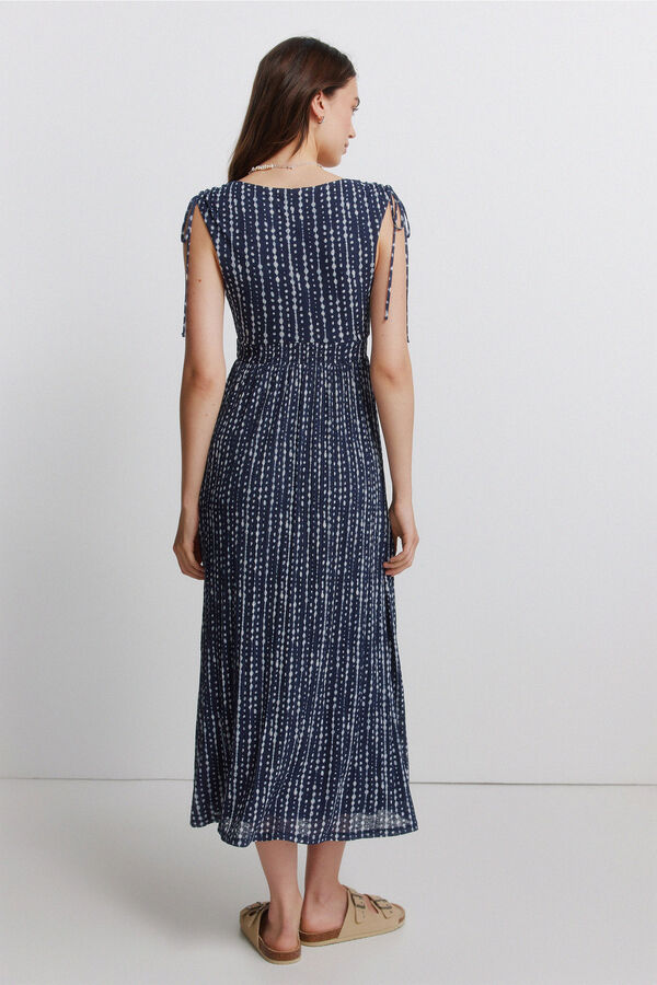 Springfield Vestido de al&ccedil;as com franzidos nos ombros azul