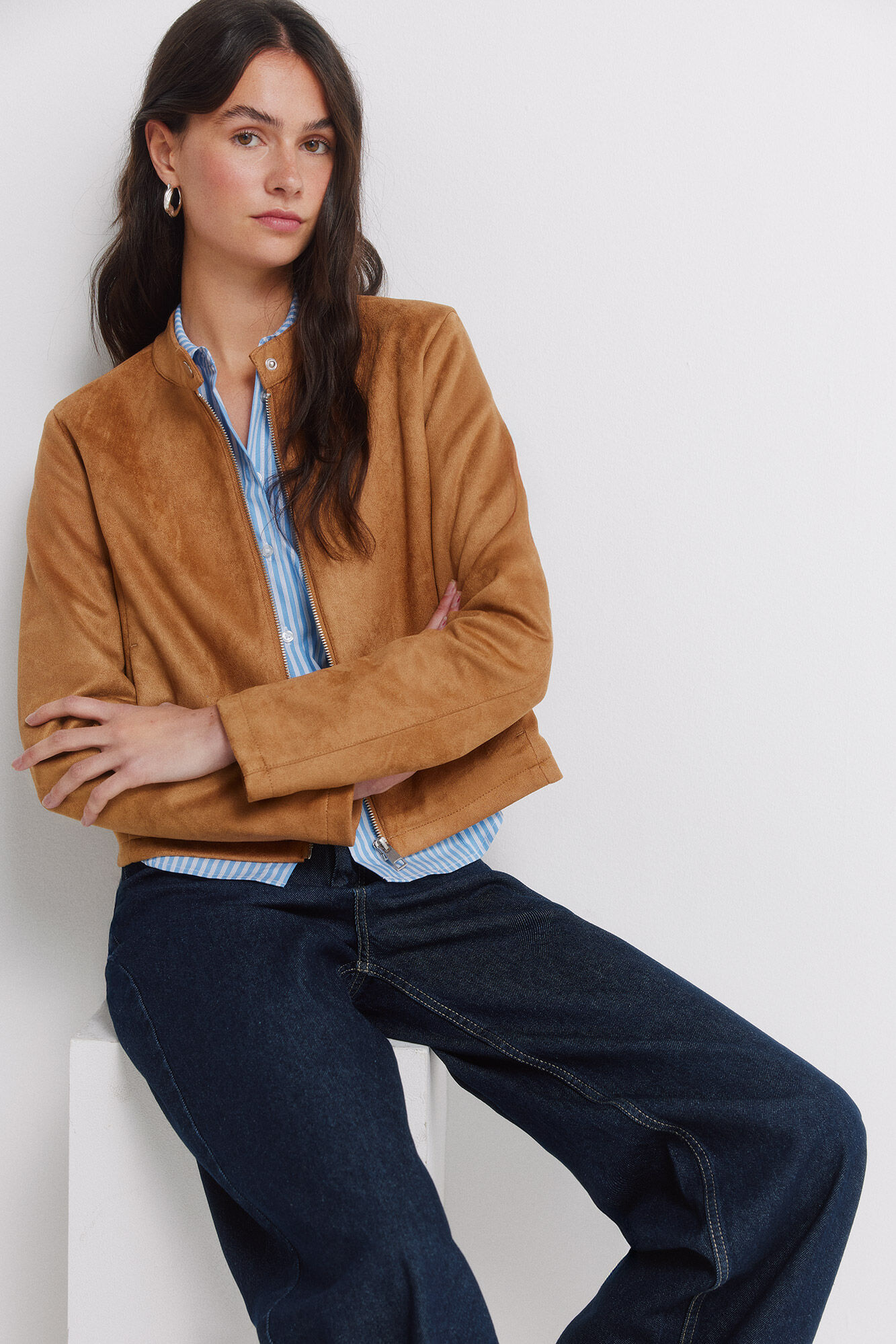 Springfield Casaco curto em camur&ccedil;a sint&eacute;tica