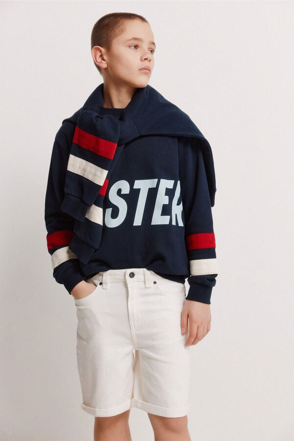 Springfield Kids Bermudas infantil em denim branco