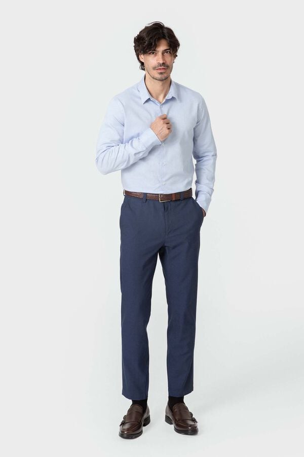 Celopman Camisa de vestir com estrutura azul
