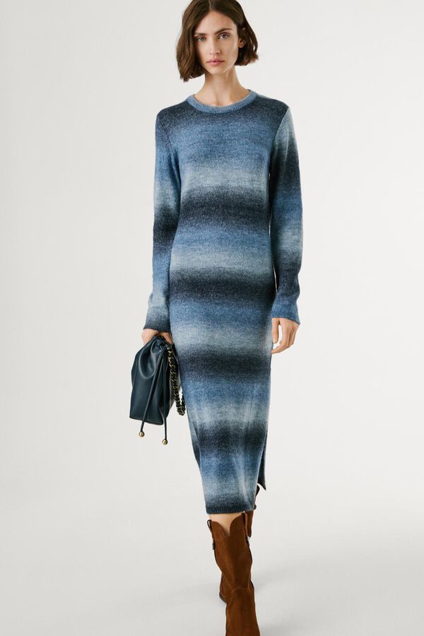Pepe Jeans Long Dress with Gradient Effect blue