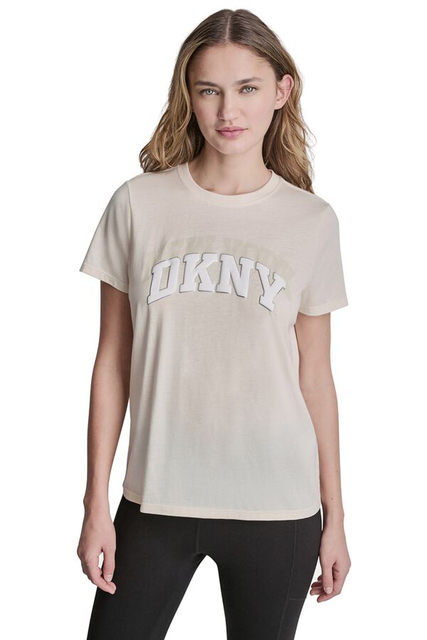 DKNY T-shirt de manga curta com logo bege
