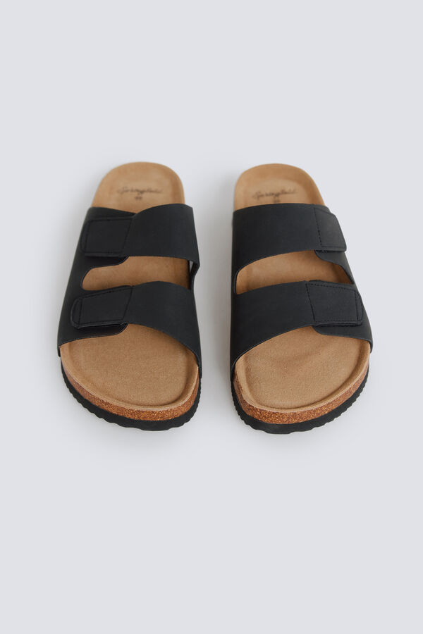 Springfield Sandalia velcro doble tira negro
