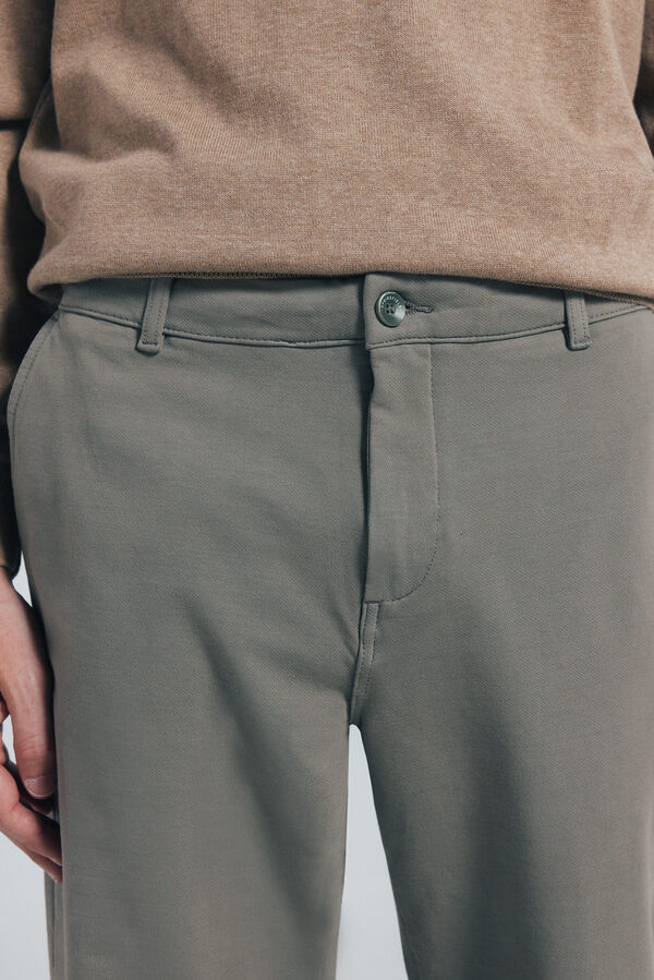 Springfield calças chino slim fit confortáveis bege