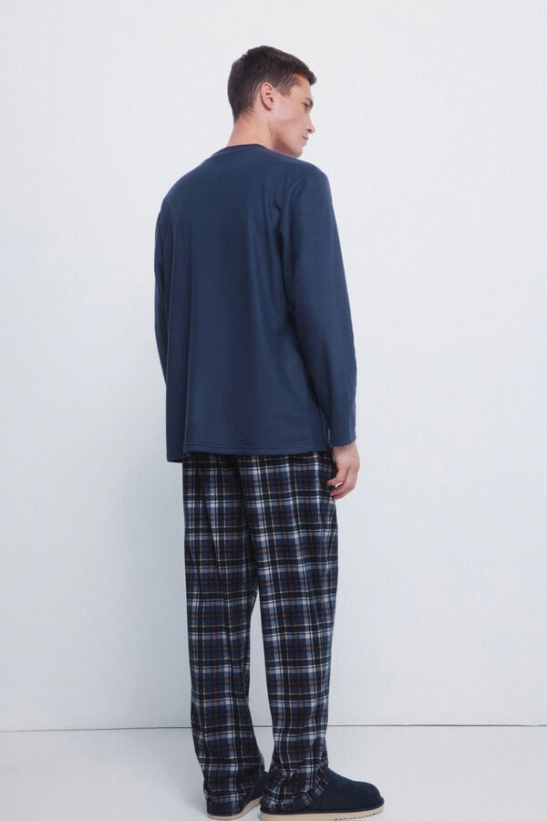 Springfield Conjunto de pijama comprido de tecido quente azul