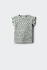 Springfield Kids Top de malha com folhos para menina verde