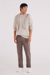 Springfield Calça calças chino slim fit com micro estampa cru