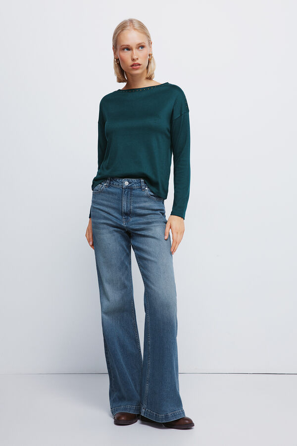 Springfield T-shirt gola gola com tachas verde