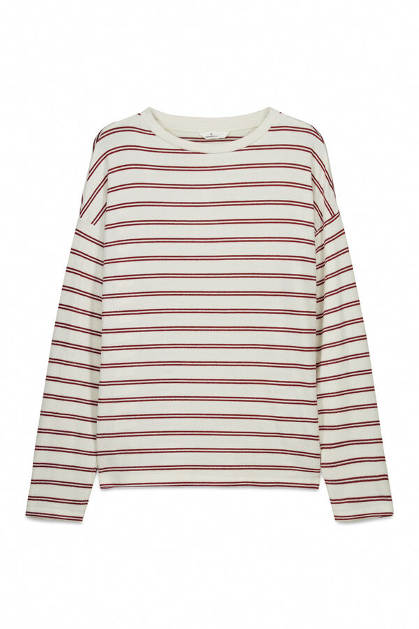 Springfield T-shirt de risca dupla bege