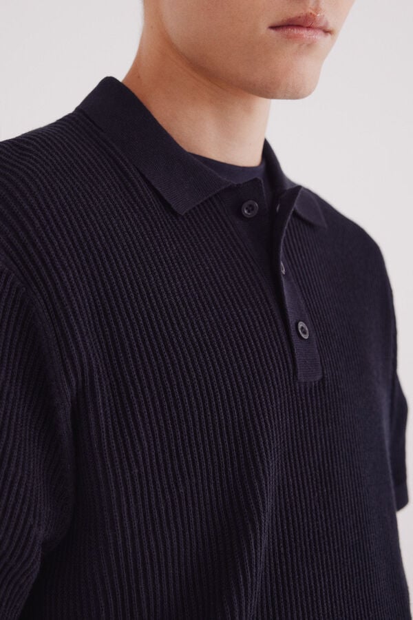 Springfield Jersey manga corta estructura cuello polo azul