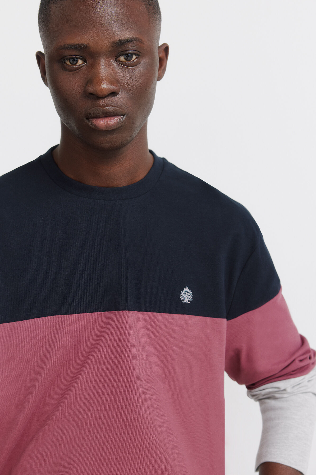 Springfield camiseta de manga comprida em piqu&eacute; com blocos de cor