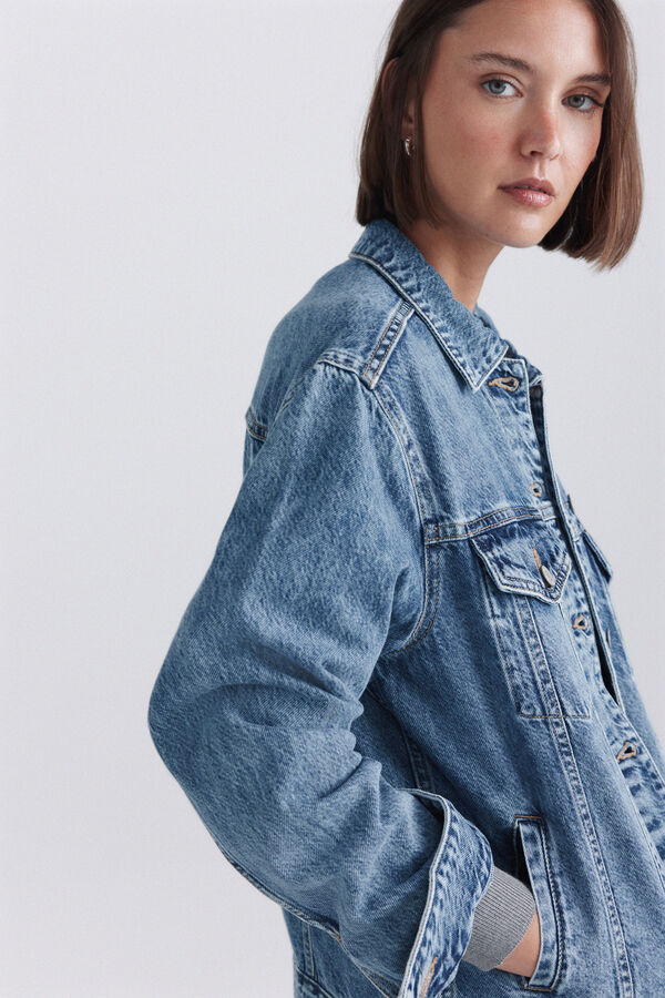 Springfield Blus&atilde;o de ganga oversize azul