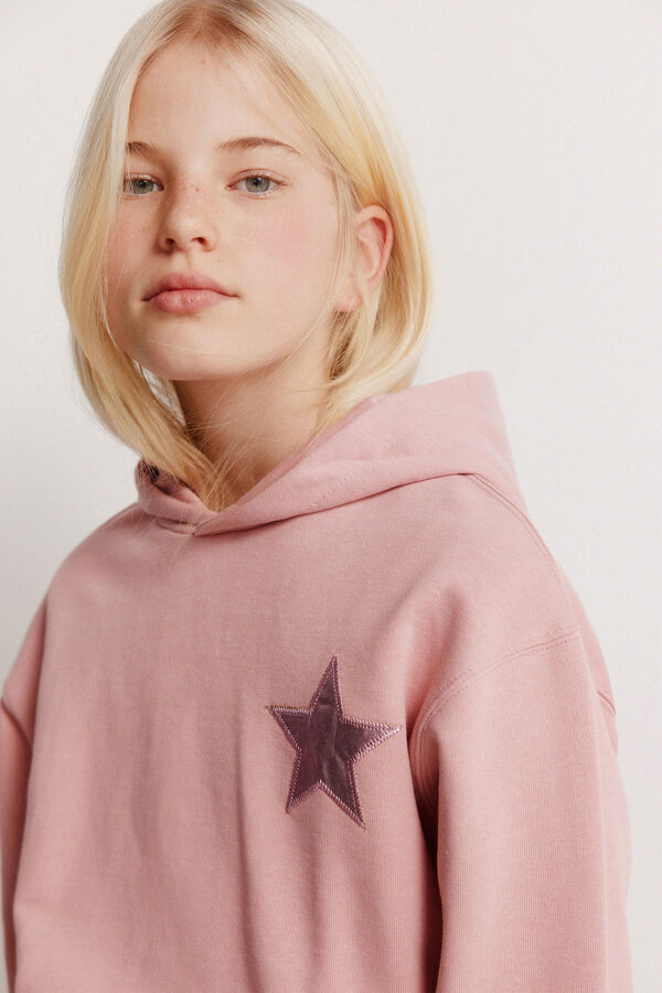 Springfield Kids Sweatshirt com estrela foil para menina rosa