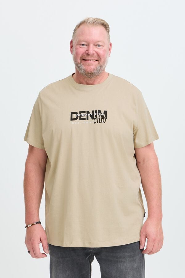 Blend PLUS T-shirt de algod&atilde;o de manga curta castanho