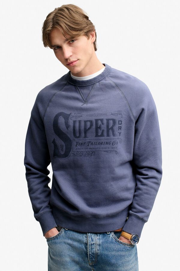 Superdry Sweatshirt gola redonda com gr&aacute;fico azul